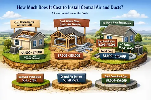How Much It Cost to Install Central Air and Ducts