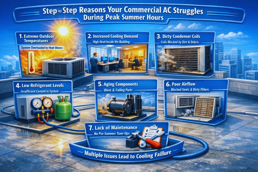 Step-by-Step Reasons Your Commercial AC Struggles