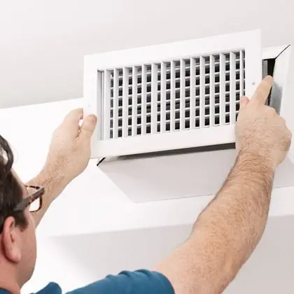 Supply and return air vents after duct installation